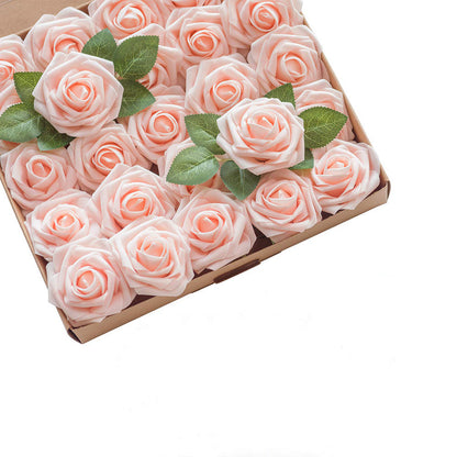 Rose Artificial Foam Fake Flowers | 15/25/100pcs Bulk Pack | Wedding Bouquets Centerpieces Mothers Day Valentines Gifts Party Decor