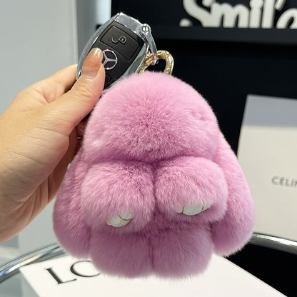 Rabbit Fur keychain Bunny Trinket Key Gifts Chain Women Bag Car Keychain Pendant Decoration Jewelry Bags Hangings Accessories