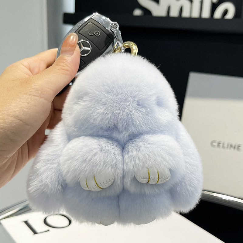 Rabbit Fur keychain Bunny Trinket Key Gifts Chain Women Bag Car Keychain Pendant Decoration Jewelry Bags Hangings Accessories