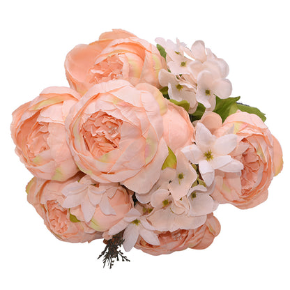 1Bunch European Artificial Peony Silk Flowers | Wedding Party Home Decor | Bouquet Wreath DIY Scrapbooking Supplies