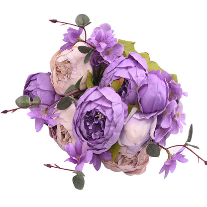 1Bunch European Artificial Peony Silk Flowers | Wedding Party Home Decor | Bouquet Wreath DIY Scrapbooking Supplies
