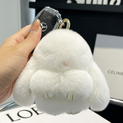 Rabbit Fur keychain Bunny Trinket Key Gifts Chain Women Bag Car Keychain Pendant Decoration Jewelry Bags Hangings Accessories