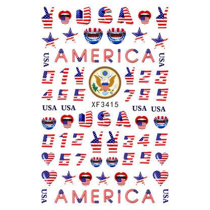 American Independence Day Nail Art Stickers & Decorations