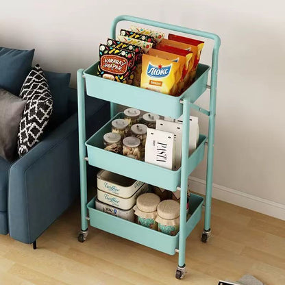 Small trolley storage rack | portable snack rack | foldable multi-layer floor storage rack