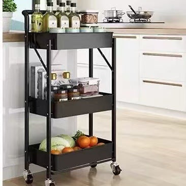Small trolley storage rack | portable snack rack | foldable multi-layer floor storage rack