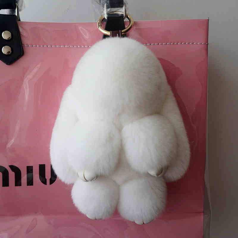 Otter rabbit fur bunny pretending to be dead rabbit genuine plush toy lop ear rabbit mini girl bag cute fur pendant