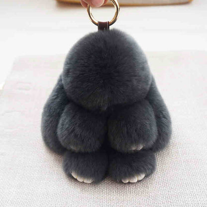 Otter rabbit fur bunny pretending to be dead rabbit genuine plush toy lop ear rabbit mini girl bag cute fur pendant