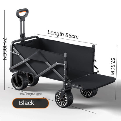 Electric Camper Outdoor Camping Folding Cart | Camp Power Hand Pull Picnic Trailer | Electric Power