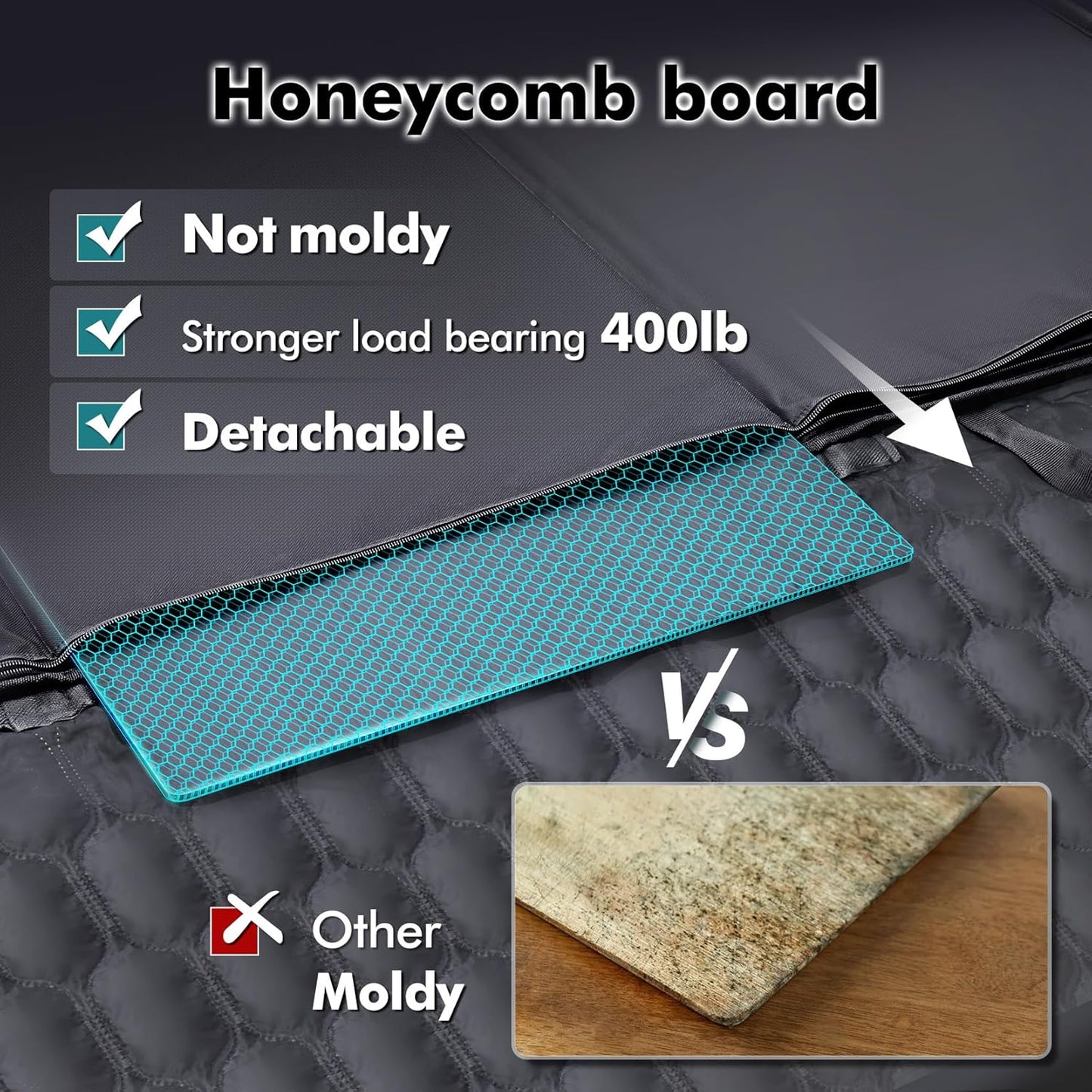 Dog Rear Seat Extender | 400 Lbs Load-Bearing | Waterproof Dog Car Seat Cover | Removable Hard Base | 600D Heavy-Duty Material | Car Dog Hammock | For SUVs - Grey