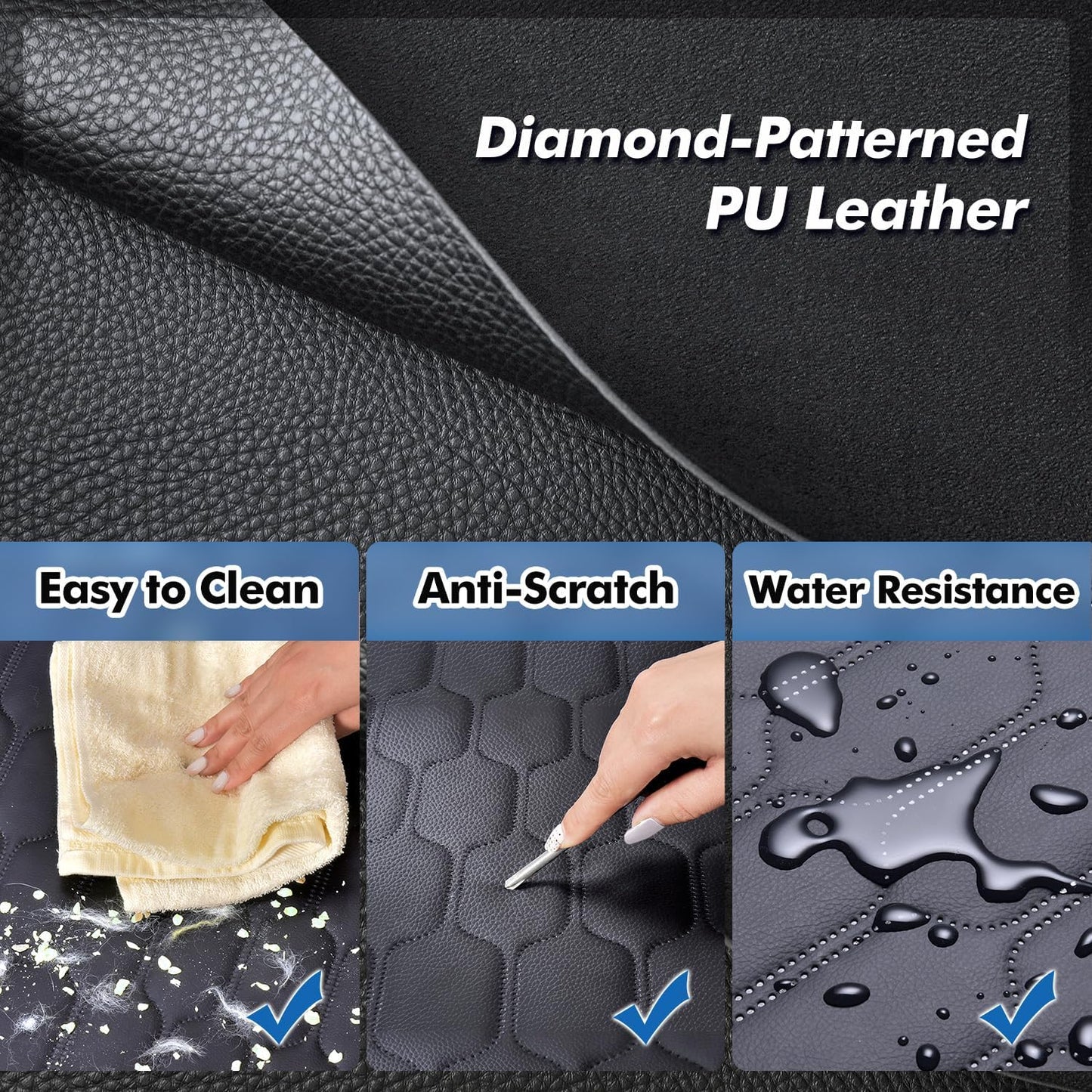 Dog Rear Seat Extender | 400 Lbs Load-Bearing | Waterproof Dog Car Seat Cover | Removable Hard Base | 600D Heavy-Duty Material | Car Dog Hammock | For SUVs - Grey