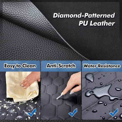 Dog Rear Seat Extender | 400 Lbs Load-Bearing | Waterproof Dog Car Seat Cover | Removable Hard Base | 600D Heavy-Duty Material | Car Dog Hammock | For SUVs - Grey
