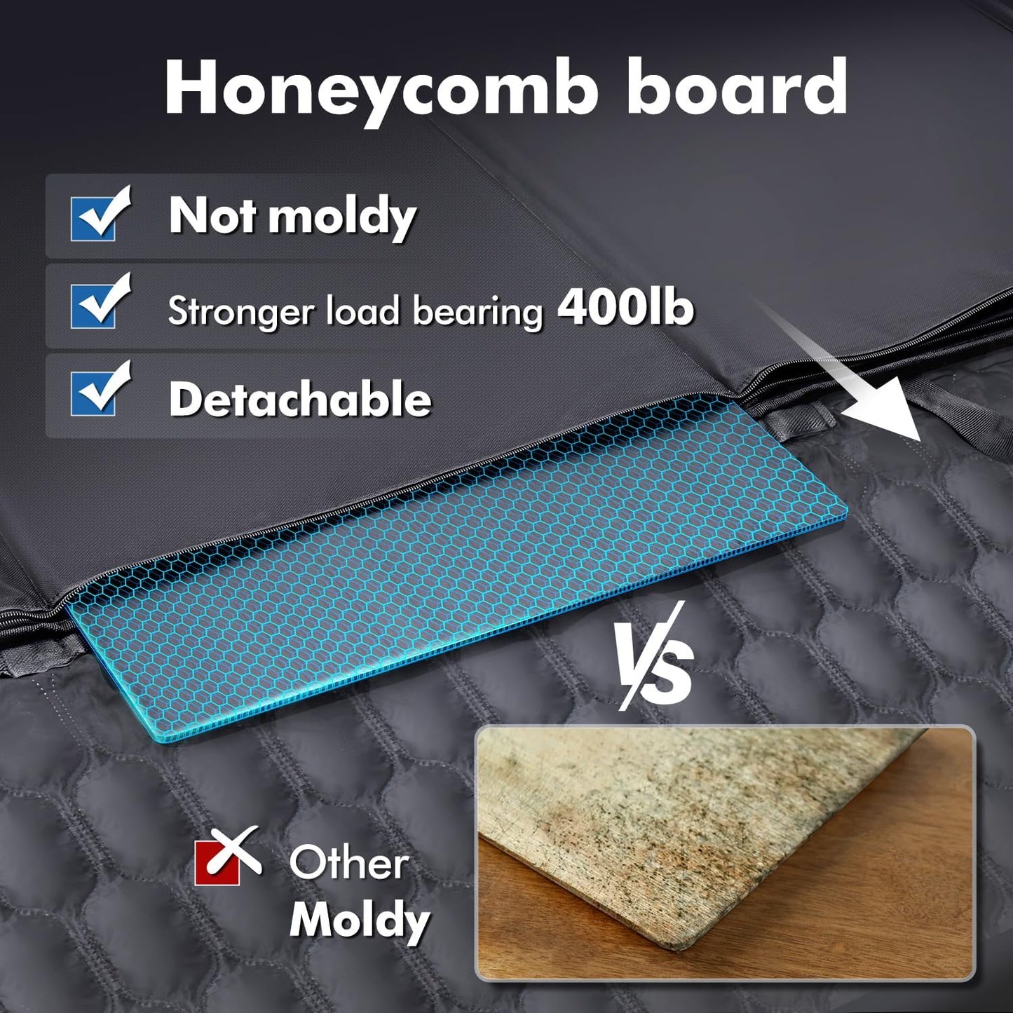 Dog Rear Seat Extender | 400 Lbs Load-Bearing | Waterproof Dog Car Seat Cover | Removable Hard Base | 600D Heavy-Duty Material | Car Dog Hammock | For SUVs - Grey