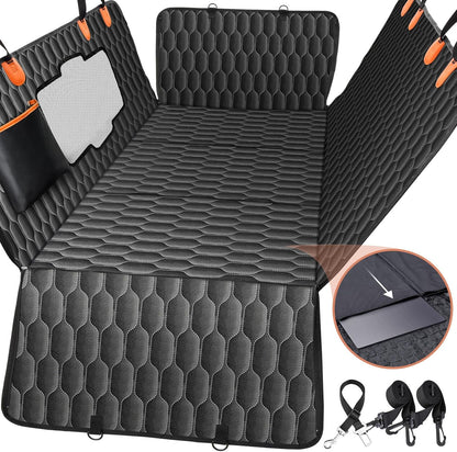Dog Rear Seat Extender | 400 Lbs Load-Bearing | Waterproof Dog Car Seat Cover | Removable Hard Base | 600D Heavy-Duty Material | Car Dog Hammock | For SUVs - Grey