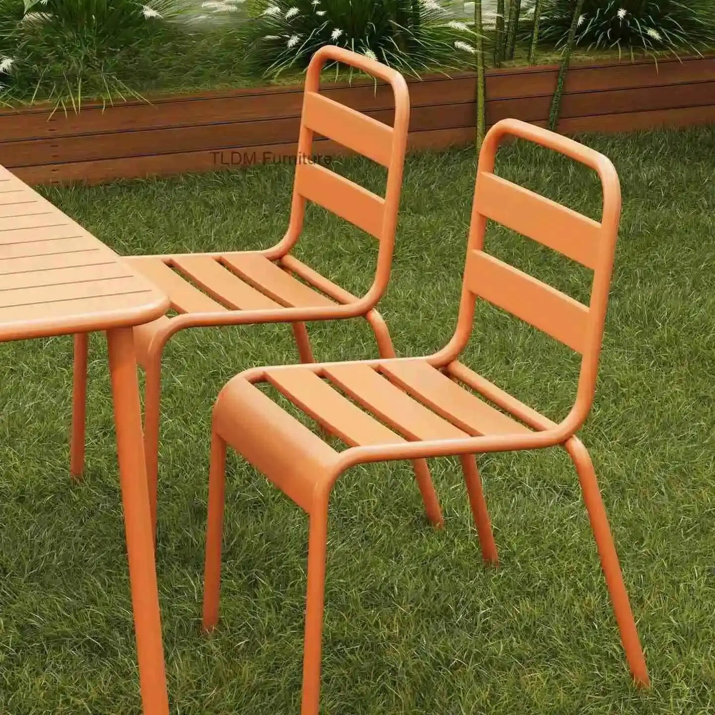 Nordic Outdoor Chair Simple Living Room Chair Home Iron Stackable Leisure Dining Table Chairs Outdoor Balcony Garden Chairs