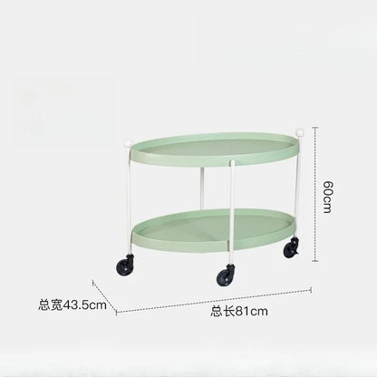 Nordic-Style Mobile Cart Living Room Sofa Side Storage Table Minimalist Home Decor with Wheels Multi-Purpose Coffee Table