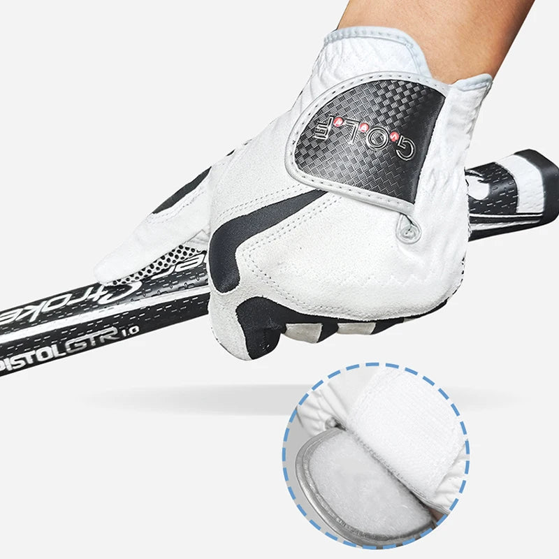 Men's Golf Glove One Pc Pair 2 Color Options Improved Grip System Cool Comfortable Blue White Color Left Right Hand NEW
