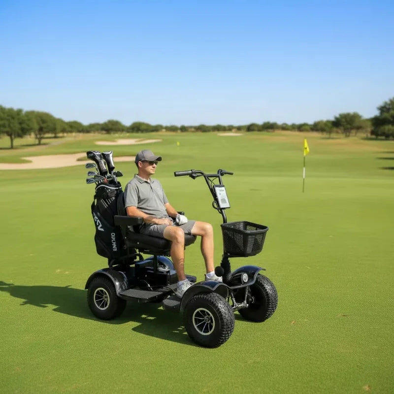 Foldable Single Seat Lithium Battery Four-wheel Walker Golf Cart Golf Cart