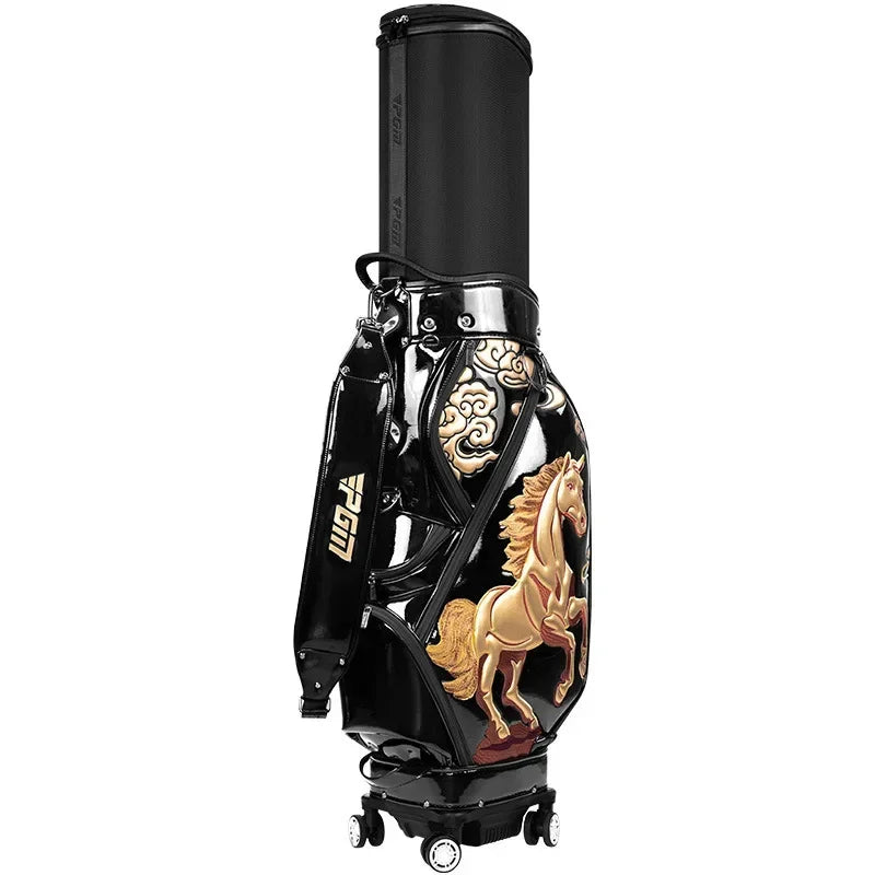 PGM Golf Bag Hard Shell Telescopic Four Wheel Flat Push Air Cargo Inverted Club 2024 Golf Bag QB159