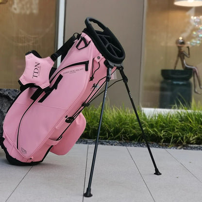 Fashion Light Luxury Women's Golf Stand Bag 5 Way Divider Golf Cart Bag Premium Synthetic Leather Dual Shoulder Straps with Mult