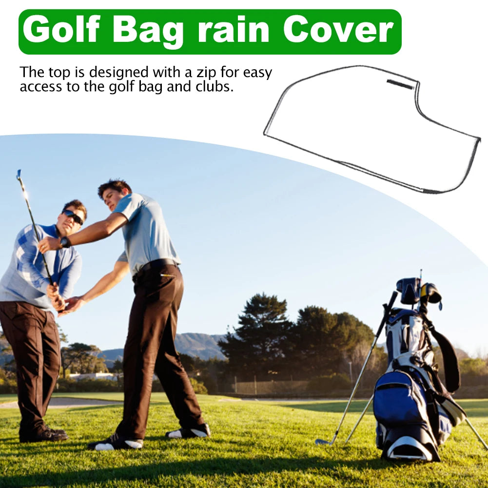 PVC Golf Bag Rain Cover with Hood Clear Golf Cart Travel Bag Golf Bag Protector Golf Trolley Rain Bag Outdoor Sporting Supplies
