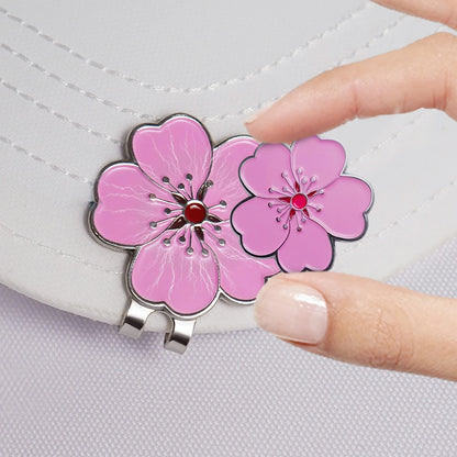 Caiton Rose Flower Golf Hat Clip Magnetic Ball Marker Anti-Rust Cap Belt Clip Accessory Gift for Women Men Golfers Putting Green