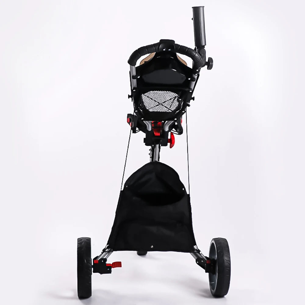 2026 Foldable Aluminum-Frame Golf Cart 3 Wheel Folding Golf Trolley Lightweight Walking Hand Push Cart Multicolor Golf
