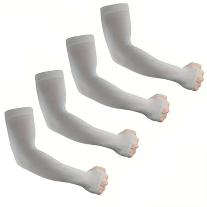 4 Pairs Summer Ice Silk Sun Protection Ice Sleeve Unisex Fashion Outdoor Sports Cycling Driving Sun Protection Arm Sleeve
