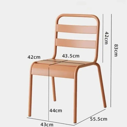 Nordic Outdoor Chair Simple Living Room Chair Home Iron Stackable Leisure Dining Table Chairs Outdoor Balcony Garden Chairs