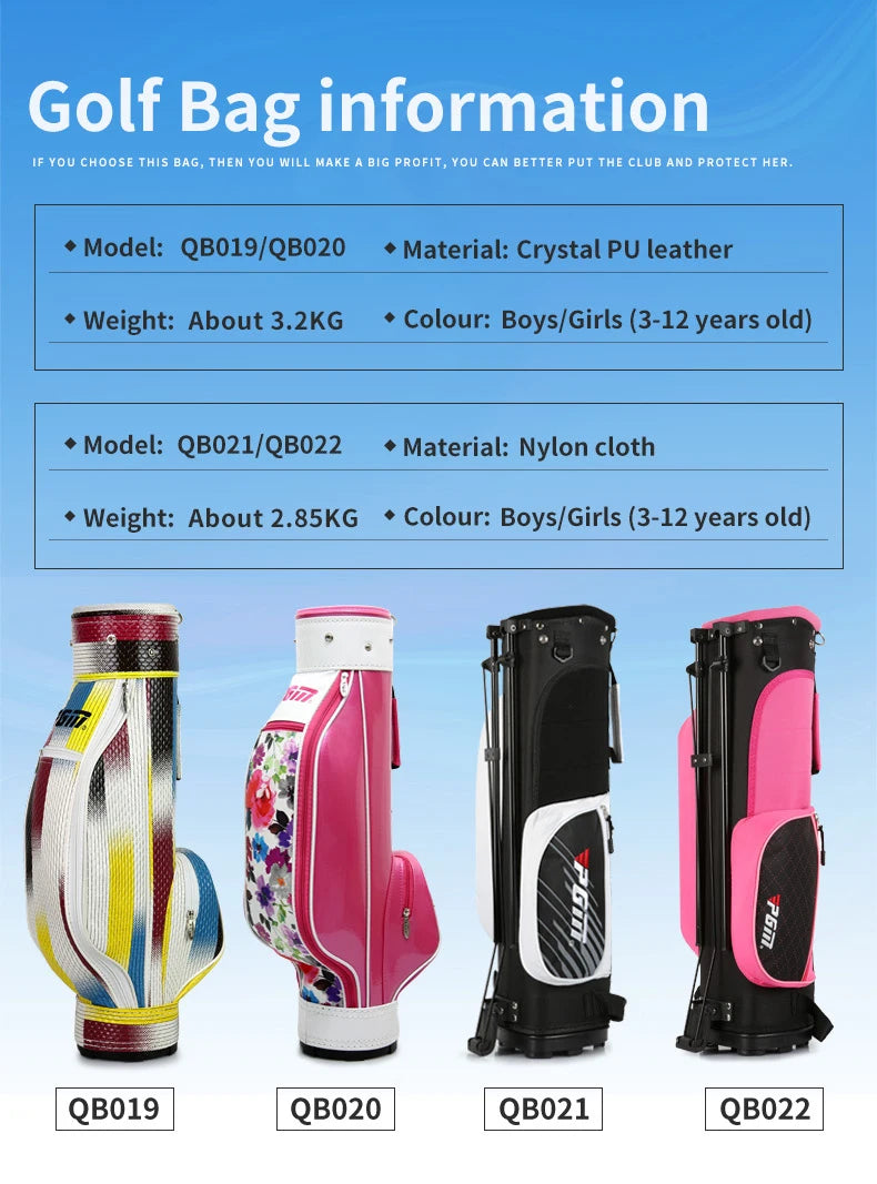 Customized Junior Boys' PU Carry Golf Staff Bag for Kids