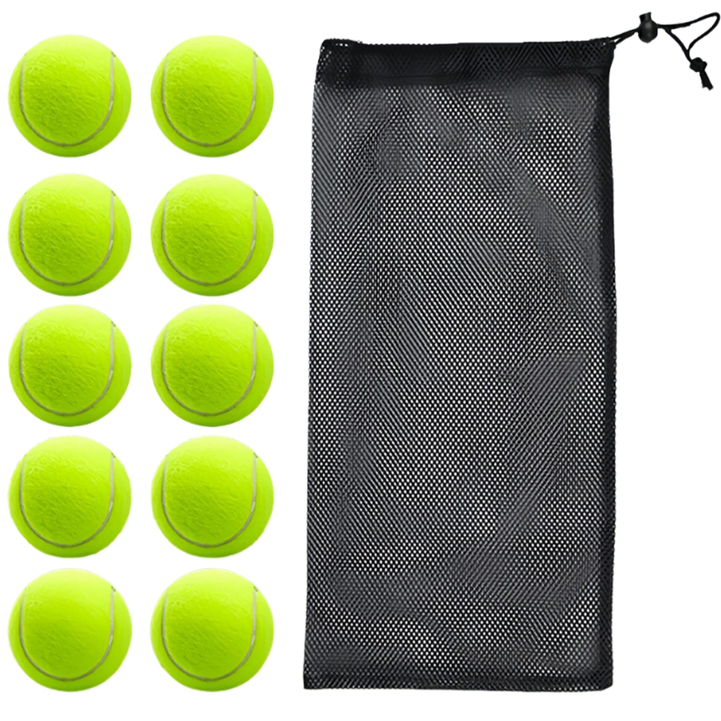 10pcs Tennis Balls With Mesh Carry Bag Practice Ball High Elasticity Pet Dog Playing Balls Outdoor Sports For Tennis Training
