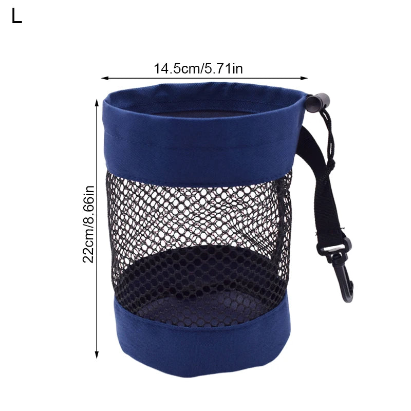 1Pc Golf Ball Pouch Bag With Drawstring Closure High Quality Mesh Nylon And Hanging Plastic Clip Convenient To Hang On Golf Bag