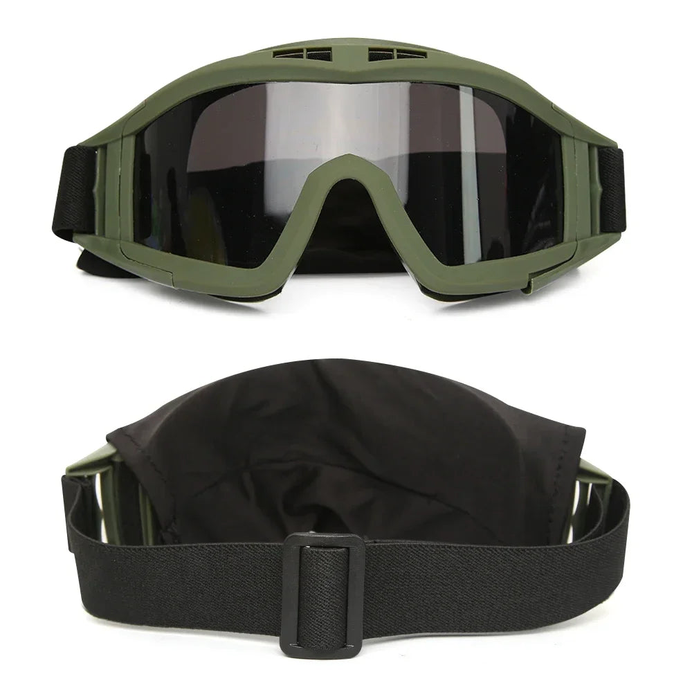 Outdoor tactical glasses, desert locust military fan goggles, dust-proof shooting, motorcycle CS shock resistant sports glasses