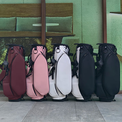 Golf Stand Bag, 7 Dividers Golf Club Bag with Double Shoulder Straps, Eco-Friendly Synthetic Leather, Stand Fix Buckle, 3 Detac
