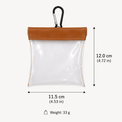Clear PVC Golf Tee Pouch Portable Self Closing Storage Bag with Hanging Hook for Golf Course Practice Golf Bag Organization