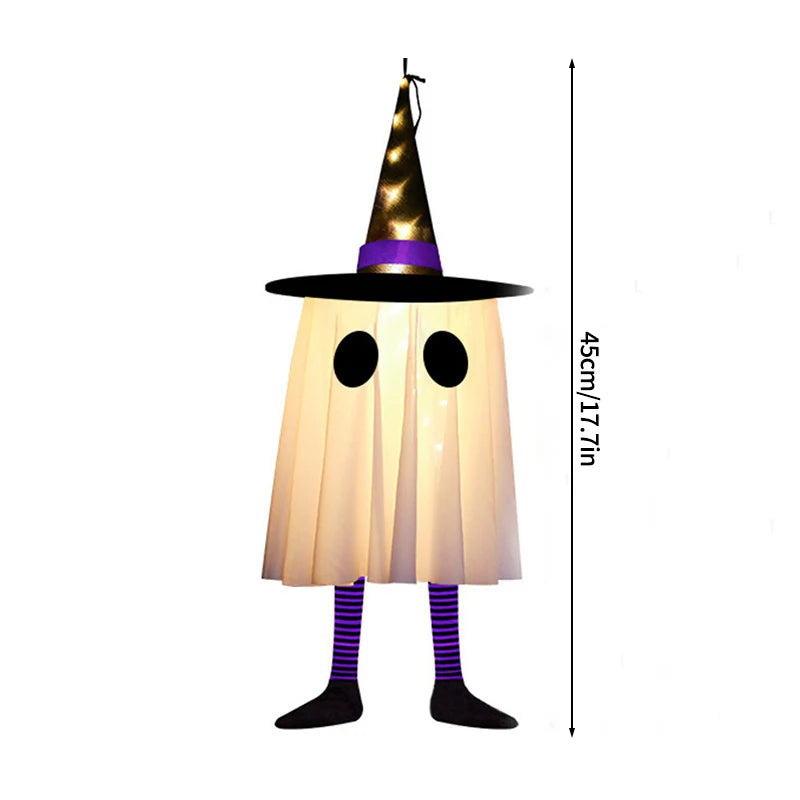 Halloween Hanging Decorations Scary Ghost Windsock DIY Emoticons Glow Ghost Lights  Day of The Dead Halloween Horror Props
