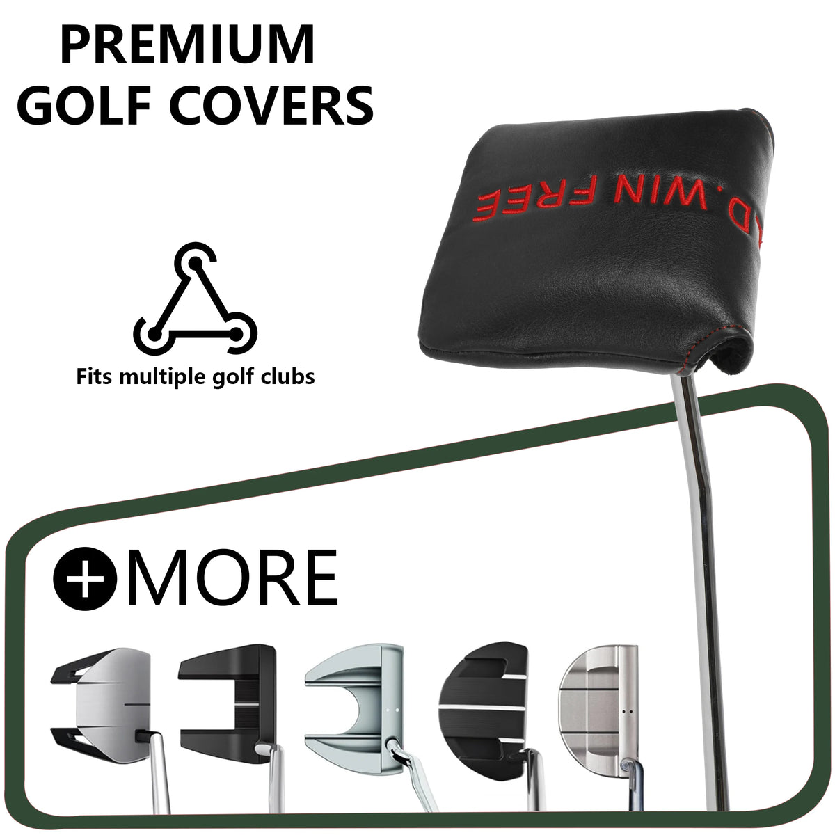 Golf Putter Head Cover With Eye-catching – PU & Wear-Resistant, Soft Velour Lining,Best Gift For Golfers