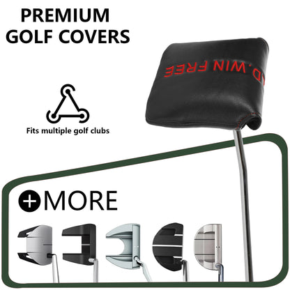 Golf Putter Head Cover With Eye-catching – PU & Wear-Resistant, Soft Velour Lining,Best Gift For Golfers