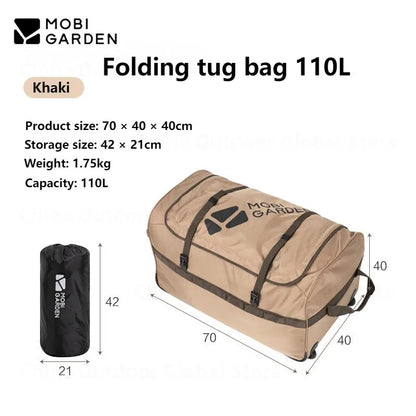 MOBI GARDEN 80L/110L Large Space Tugboat Bag Camping Portable Storage Travel Folding Luggage Box Wear-Resistant Sundries Package