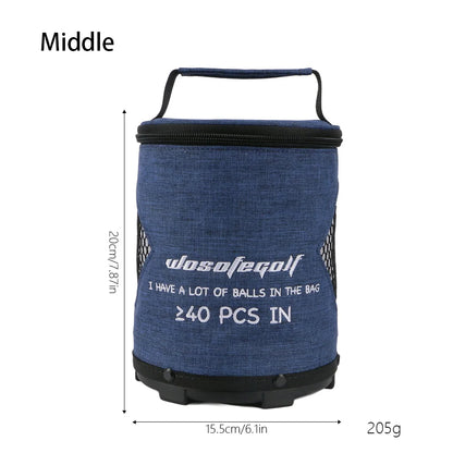 Golf Ball Bag with 3 Capacity Options: Durable Canvas, Thick Plastic Bottom, And Embossed High-Quality Metal Zipper