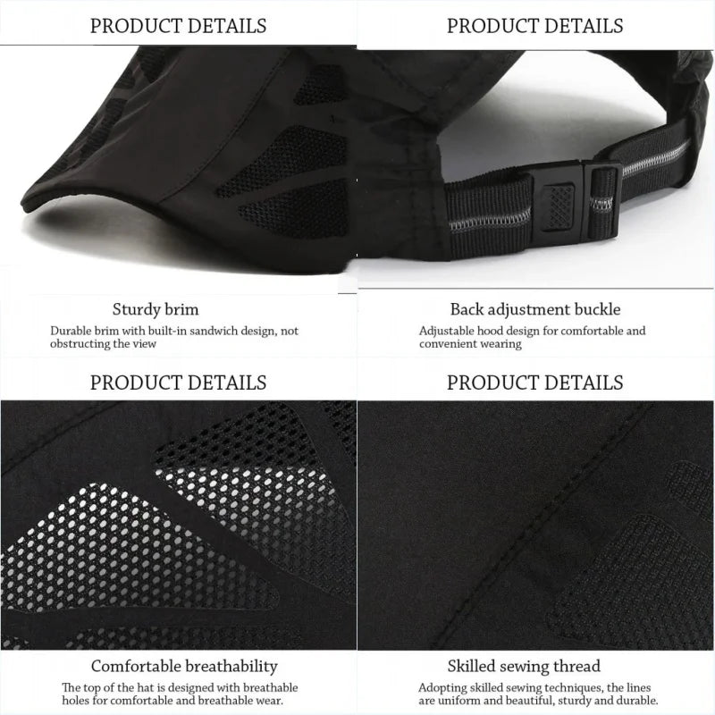 Summer Breathable Mesh Quick Dry Tennis Golf Baseball Cap Sports Running An-ti UV Sunhat Fishing Hiking Beret Cap Sunshade Visor