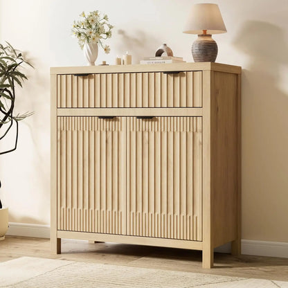 65" Buffet Sideboard with 4 Doors Adjustable Shelves Coffee Bar Console for Dining Living Entryway White Customized