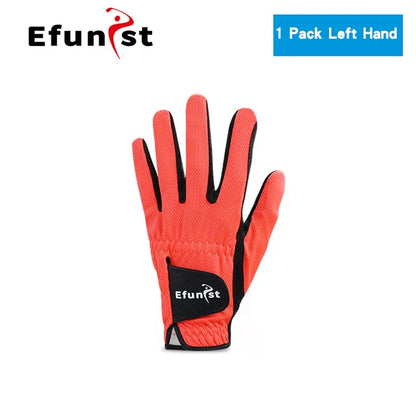 Men's Golf Glove Micro Soft Fiber Breathable 1 Pair or Worn on Left/Right Hand With Magic Tape Elastic Band 5 Colors Golf Gloves