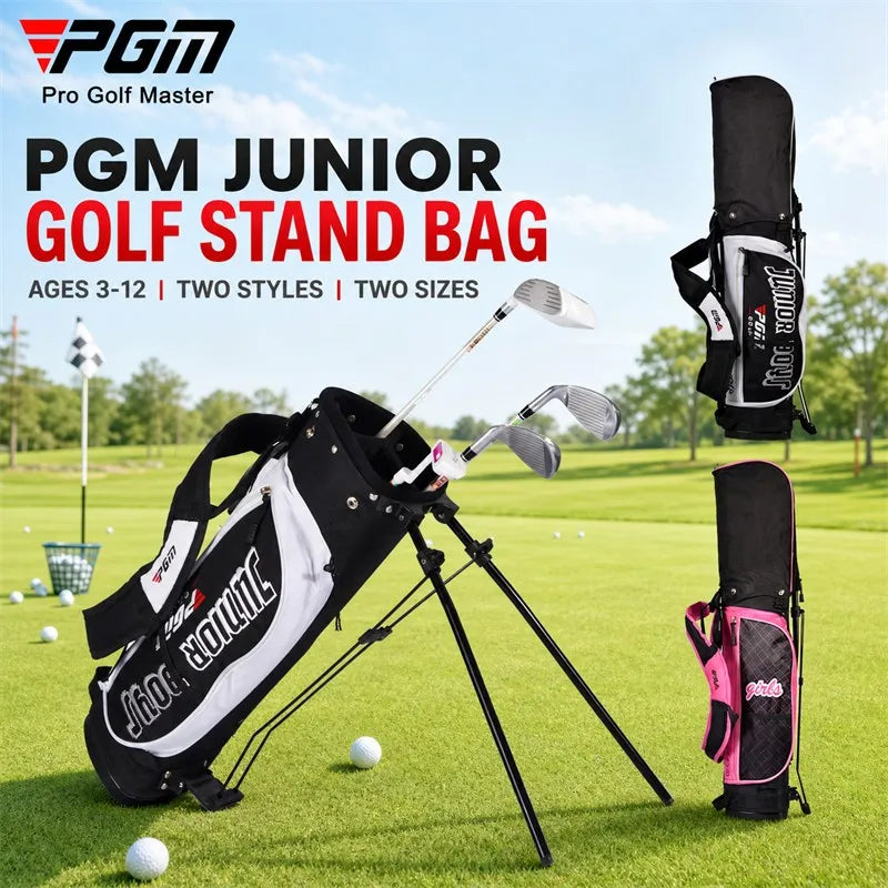 Junior Golf Stand Bag for Kids Boys Girls Lightweight Dual Strap Portable Club Carry Bag Stable Dual-Leg 2 Sizes