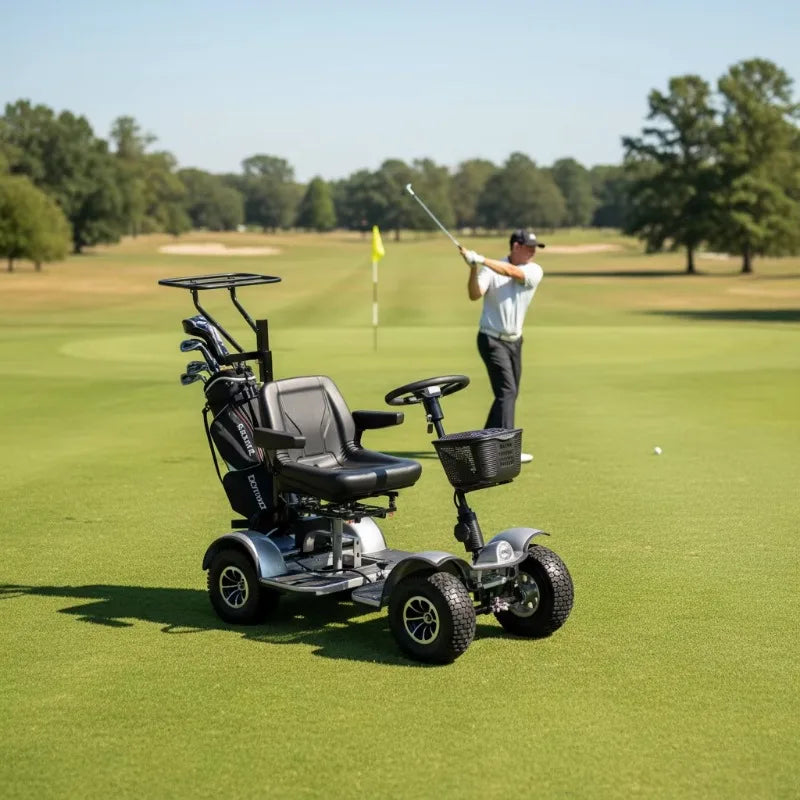 Foldable Single Seat Lithium Battery Four-wheel Walker Golf Cart Golf Cart