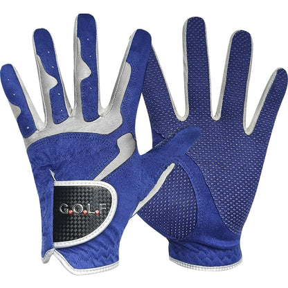 1pc Golf Gloves for Men Women Left Right Hand Brand New Fabric Lycra Sports Gloves Pair Golfer Gift Blue White