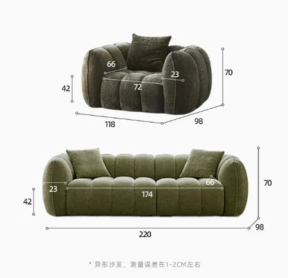 Pumpkin sofa Hotel & Beauty Salon Rest Area Sofa Compressed Pumpkin Fabric Set Full Sponge Cross-Border Vacuum Compressed Box