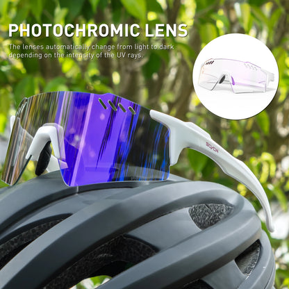 SCVCN Red Photochromic Sunglasses Cycling Glasses Sports for Men Mountain Bike Road Bicycle Eyewear Fashion Goggles MTB UV400