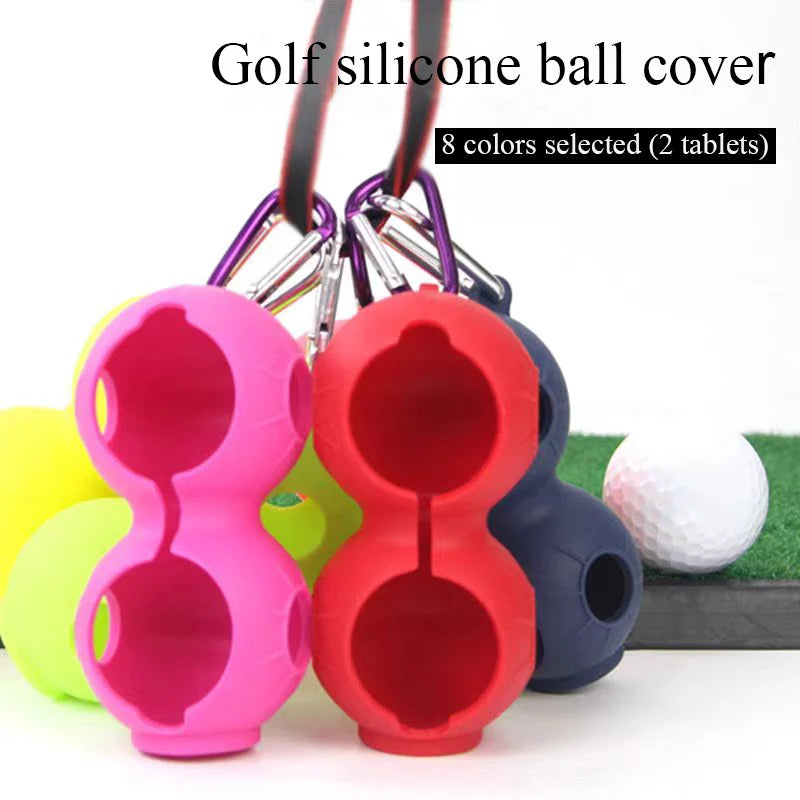 Golf accessories protective cover golf supplies with buckle silicone ball cover golf training equipment bag ball holder