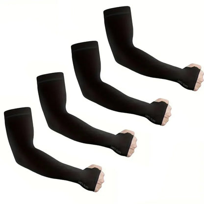 4 Pairs Summer Ice Silk Sun Protection Ice Sleeve Unisex Fashion Outdoor Sports Cycling Driving Sun Protection Arm Sleeve