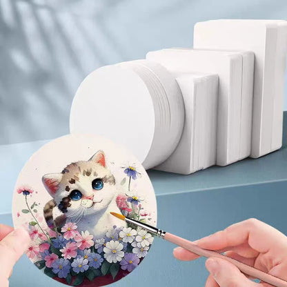 Watercolor Paper Square/Round 50 Sheets Professional Drawing Cardboard Water Color Paper Postcard for Painting School Supplies